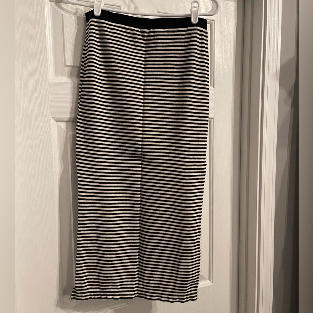 Gap Black and White Stripe Midi Skirt Size XS
